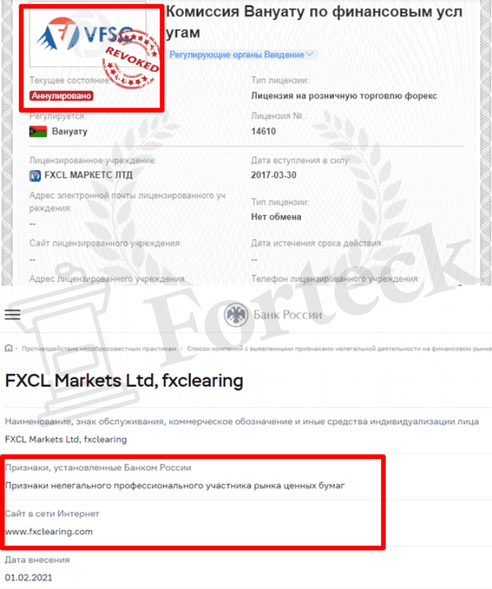 лицензирование FXCL Markets Ltd