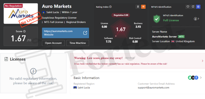 Auromarkets лицензия