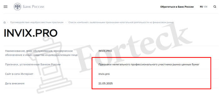 INVIX.PRO мошенники
