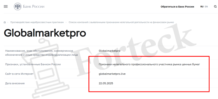 Globalmarketpro обман