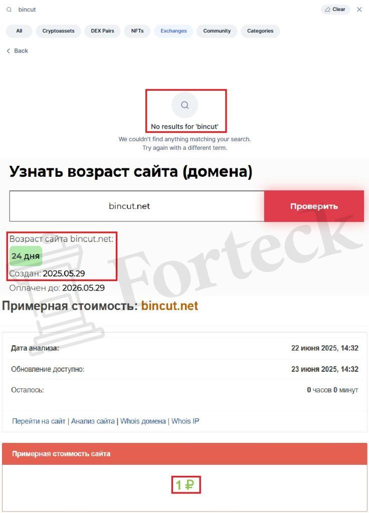 Bincut (bincut.net) — фальшивая биржа обманывает на арбитраже – 2