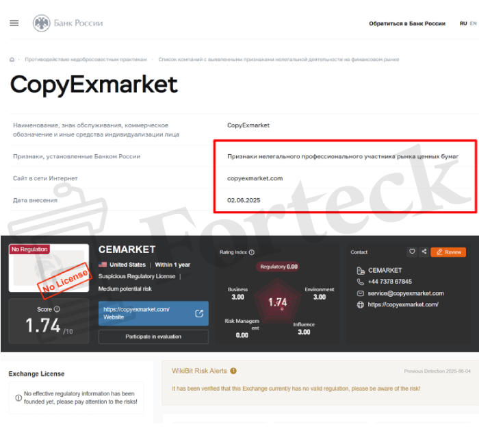 CopyExmarket (copyexmarket.com) лжеброкер! Отзыв Forteck – 2