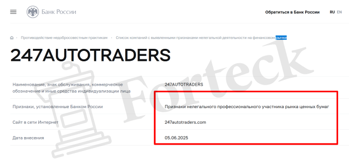 247AUTOTRADERS лицензия