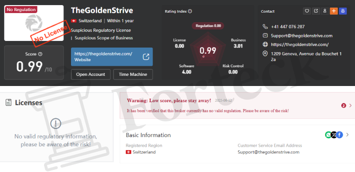 TheGoldenStrive (thegoldenstrive.com) лжеброкер! Отзыв Forteck – 2