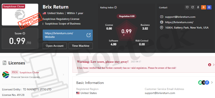 Brix Return (brixreturn.com) лжеброкер! Отзыв Forteck – 2