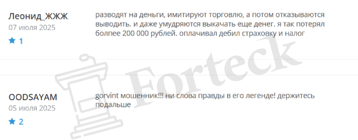 Мошеннический брокер Gorvint (gorvint.pro, gor-vnt.cc) Отзывы и возврат денег! – 8