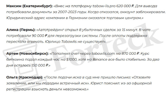 Мошеннический брокер Tabowlis (tabowlis.com) отзывы и возврат денег! – 6