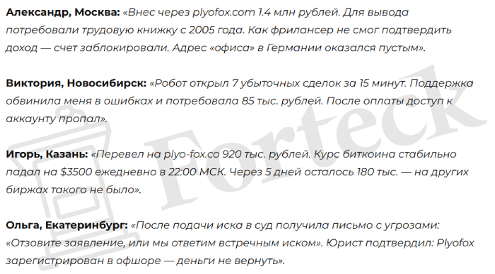 Мошеннический брокер Plyofox (plyofox.com) отзывы и возврат денег! – 6