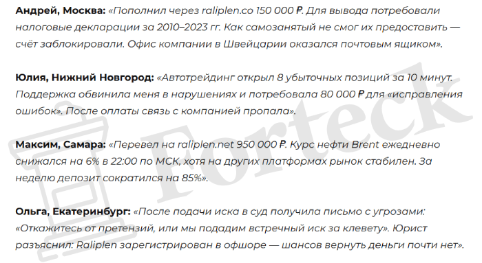 Мошеннический брокер Raliplen (raliplen.net) Отзывы и возврат денег! – 5