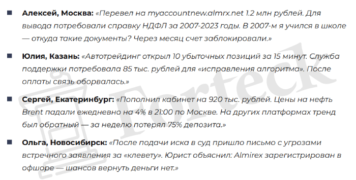 Мошеннический брокер Almirex (almrx.net) Отзывы и возврат денег! – 5