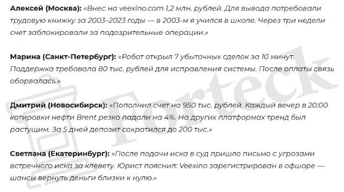 Мошеннический брокер Veexino (veexino.com) Отзывы и возврат денег! – 5