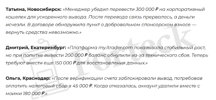 Мошеннический брокер iTrader Global (itrader.com) Отзывы и возврат денег! – 5